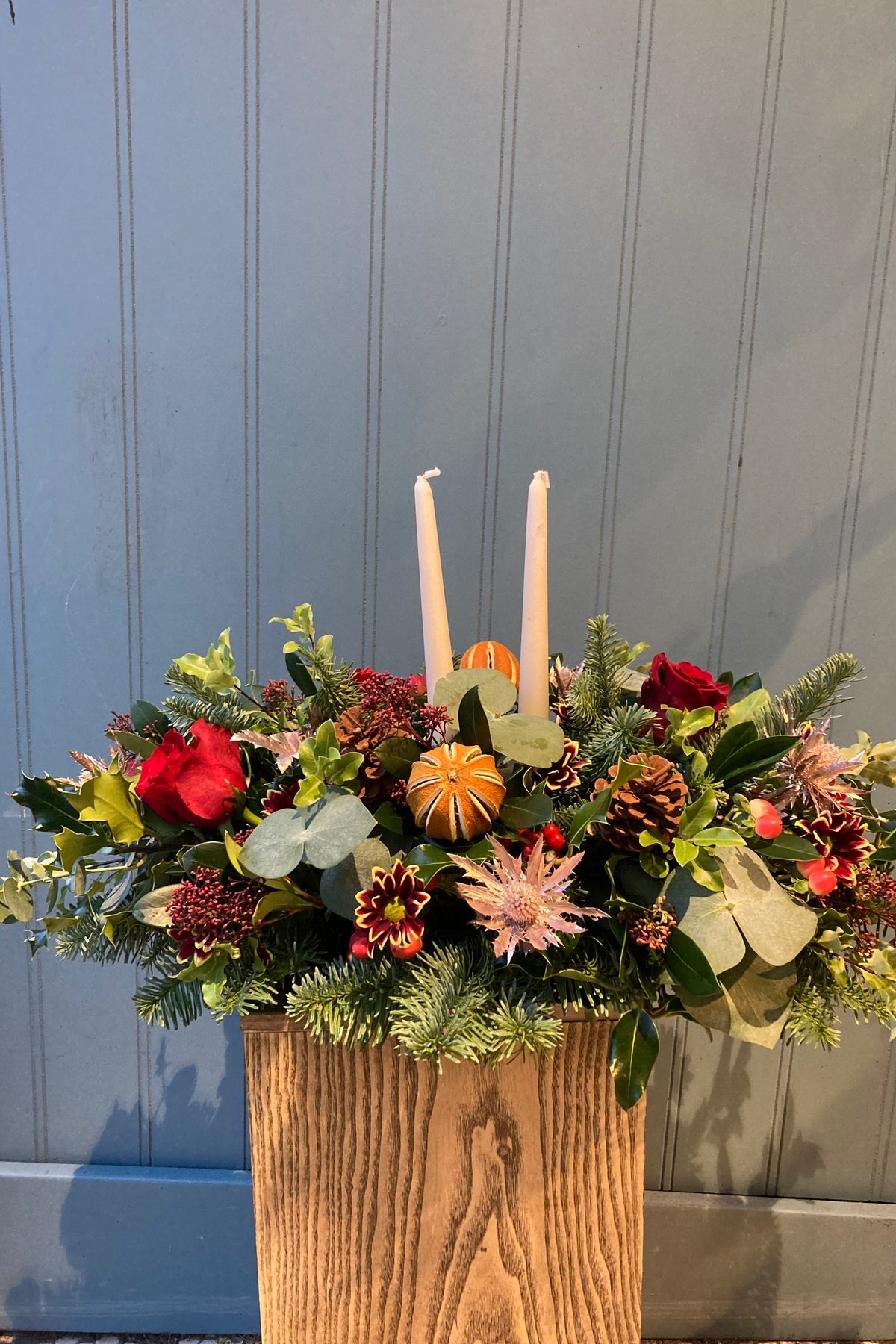 Christmas Candle Table Arrangement